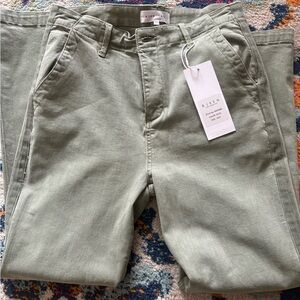 Green Flare Wide Leg Jeans